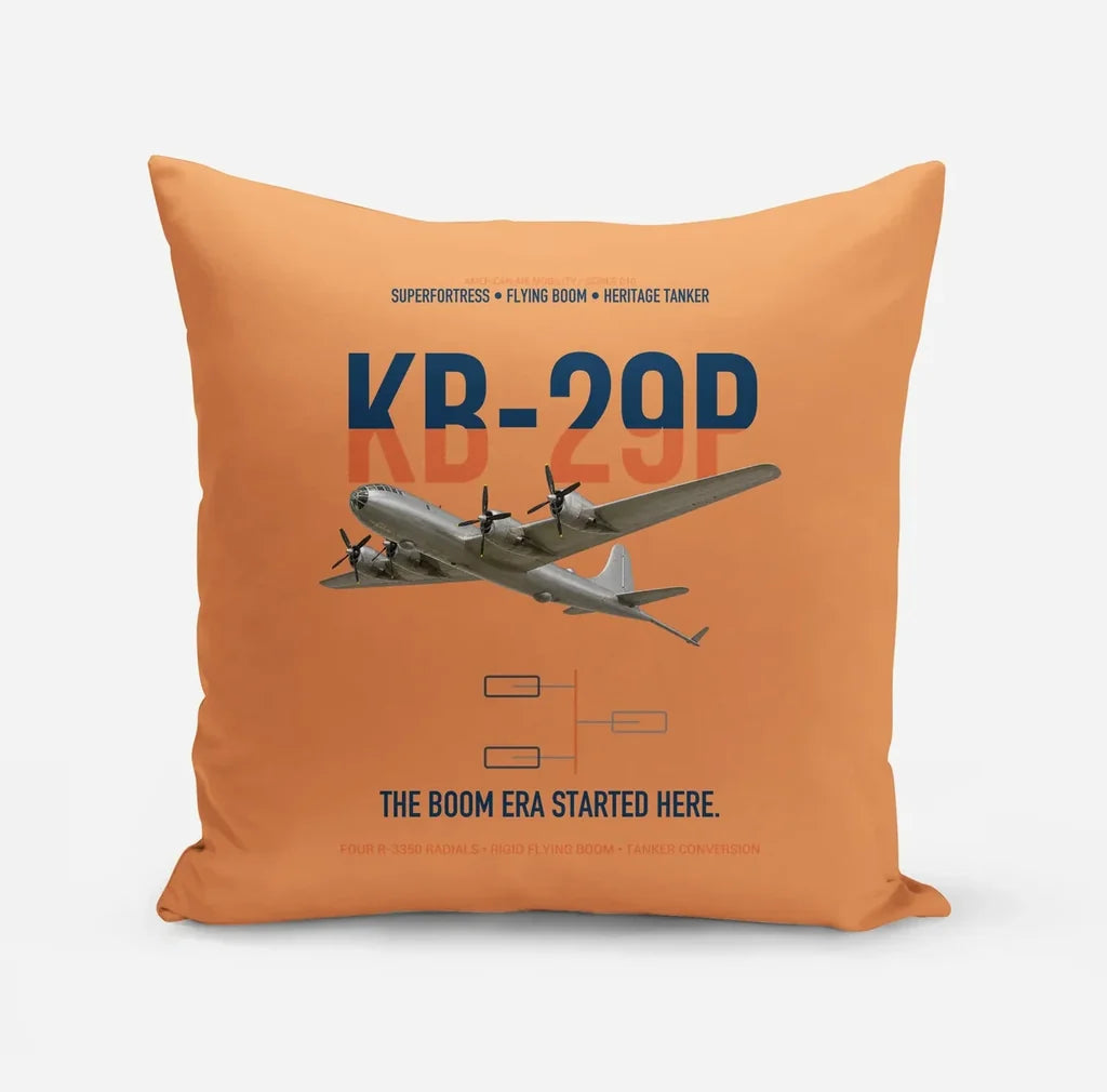 KB-29P SUPERFORTRESS design on orange pillow