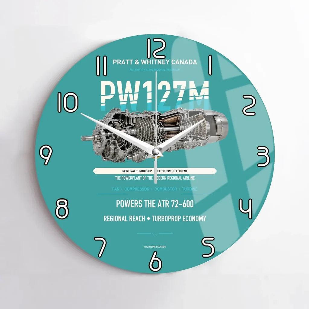 PW127M design on turquoise no frame wall clock