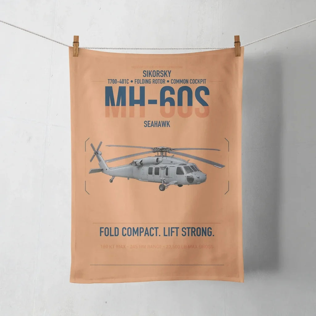 Sikorsky MH-60S Seahawk design on orange towel