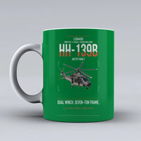 Thumbnail for Leonardo HH-139B design on green ceramic mug, double-side print