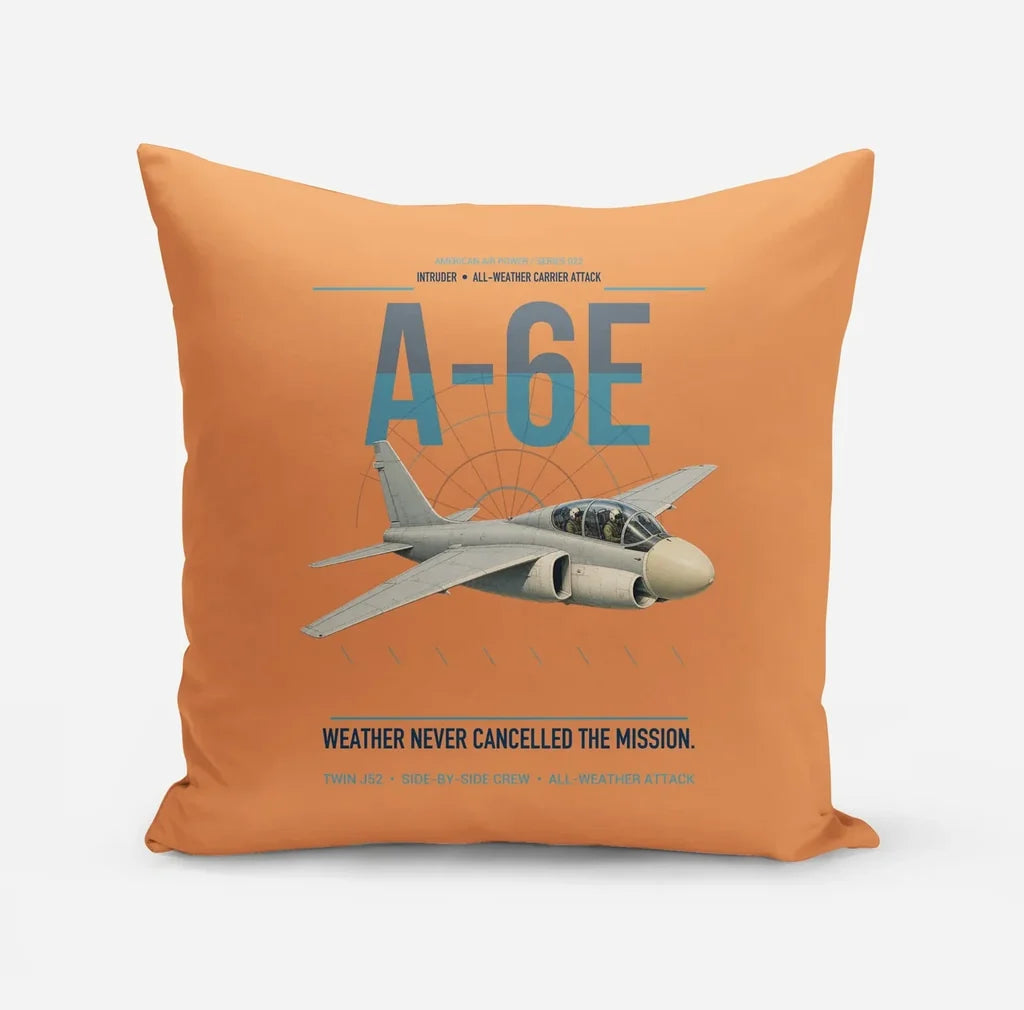 A-6E Intruder design on orange pillow