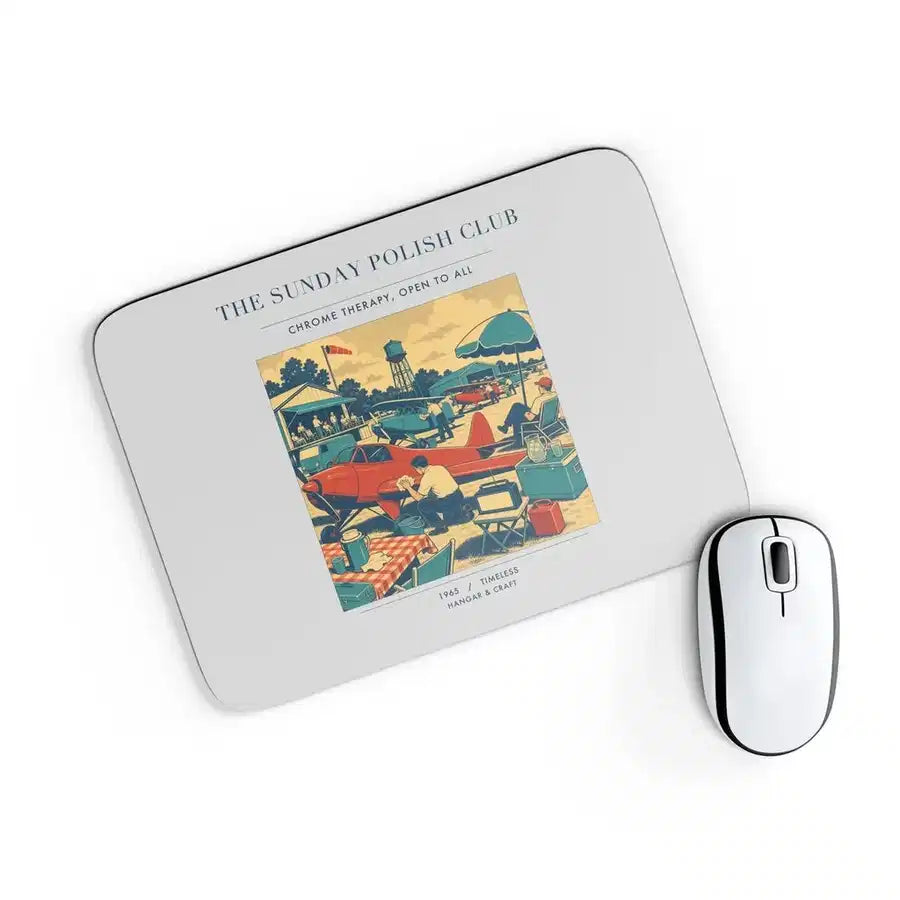 VINTAGE G4436 - The Sunday Polish Club - Designed Mouse Pads design on lightgray rectangle