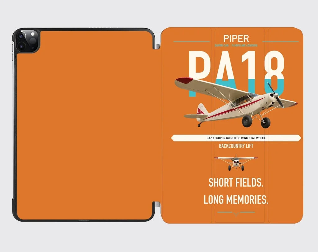 Piper PA-18 Super Cub design on orange ipad tablet case