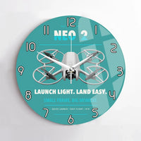 Thumbnail for DJI Neo 2 design on turquoise no frame wall clock