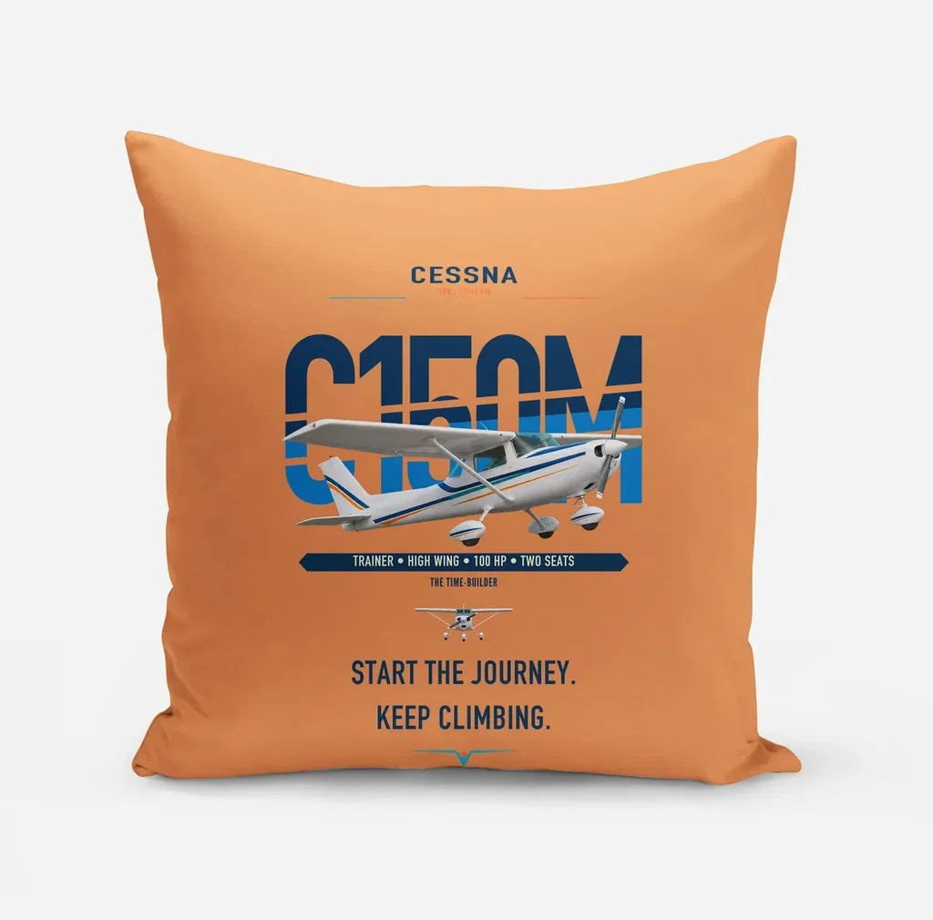 Cessna 150M design on orange pillow