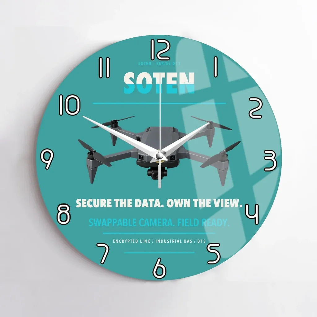 ACSL SOTEN design on turquoise no frame wall clock