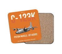 Thumbnail for C-123K Provider design on orange 1 piece coaster