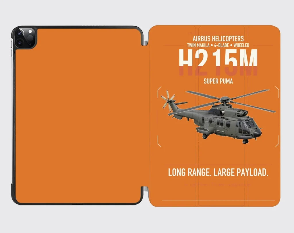 Airbus H215M design on orange ipad tablet case
