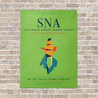 Thumbnail for John Wayne Airport, Orange County SNA vertical canvas print - no frame - light green background