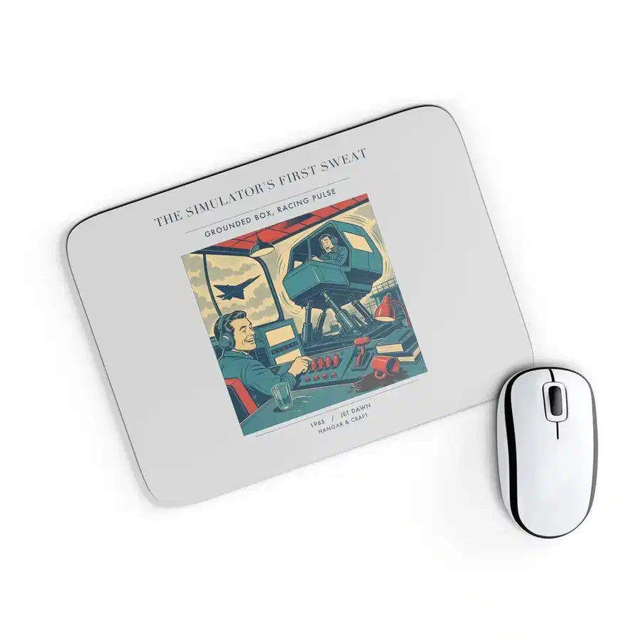 VINTAGE G4462 - The Simulator's First Sweat - Designed Mouse Pads design on lightgray rectangle