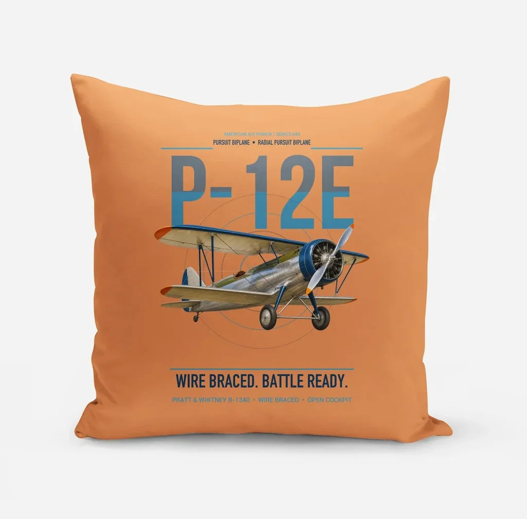 Boeing P-12E design on orange pillow