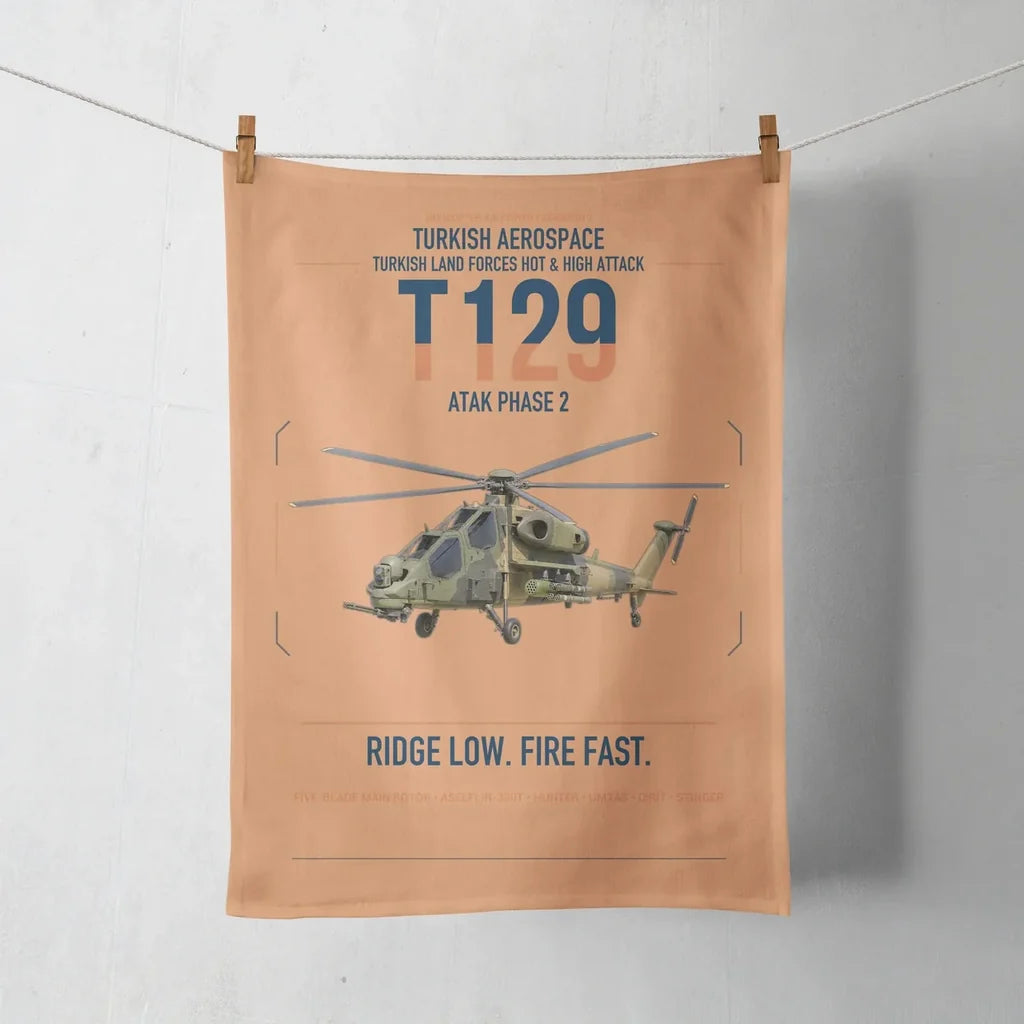 Turkish Aerospace T129 ATAK Phase 2 design on orange towel