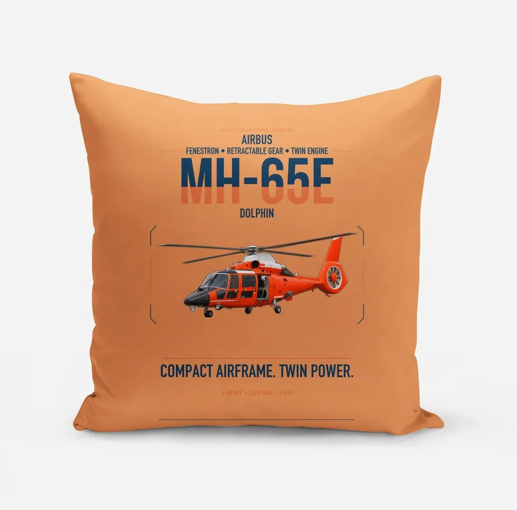 Airbus MH-65E Dolphin design on orange pillow