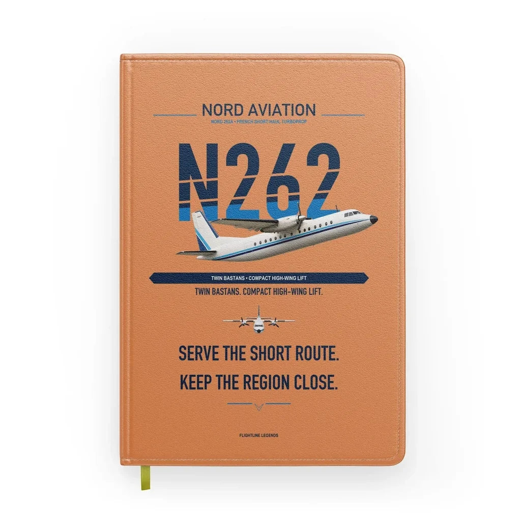 Nord 262A design on orange notebook
