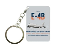 Thumbnail for E-4B Nightwatch design on light gray designed key chain, double-side print