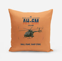Thumbnail for MD AH-6M Little Bird design on orange pillow