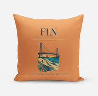 Thumbnail for Hercilio Luz International Airport (FLN) design on orange pillow
