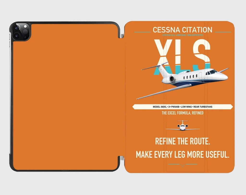 Cessna Citation XLS design on orange ipad tablet case