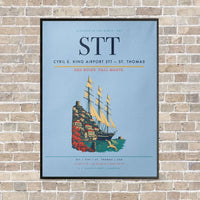 Thumbnail for Cyril E. King Airport STT — St. Thomas vertical canvas print - framed - light blue background