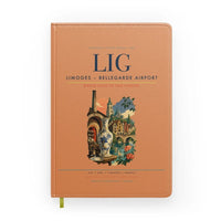 Thumbnail for Limoges – Bellegarde Airport (LIG) design on orange notebook