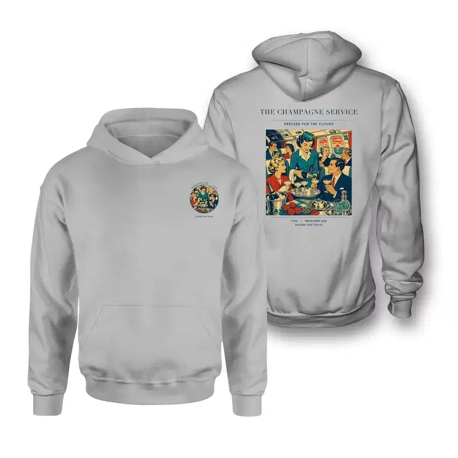 VINTAGE G4087 - The Champagne Service - Double-Side Hoodie design on lightgray double side