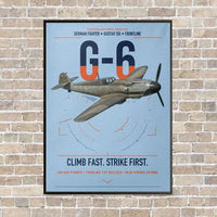Thumbnail for Messerschmitt Bf 109G-6 vertical canvas print - framed - light blue background
