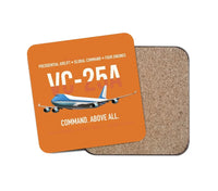 Thumbnail for VC-25A Air Force One Presidential Airlift design on orange 1 piece coaster