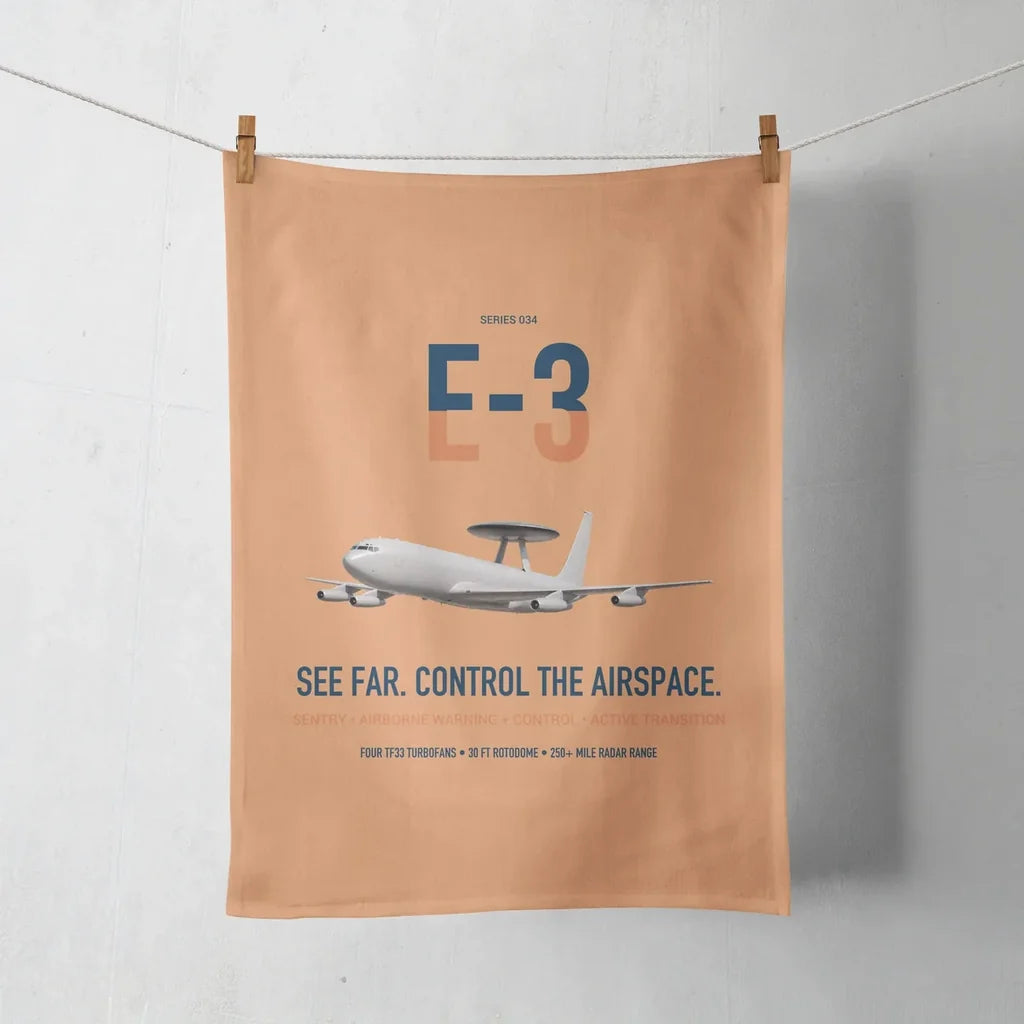 E-3 Sentry AWACS design on orange towel
