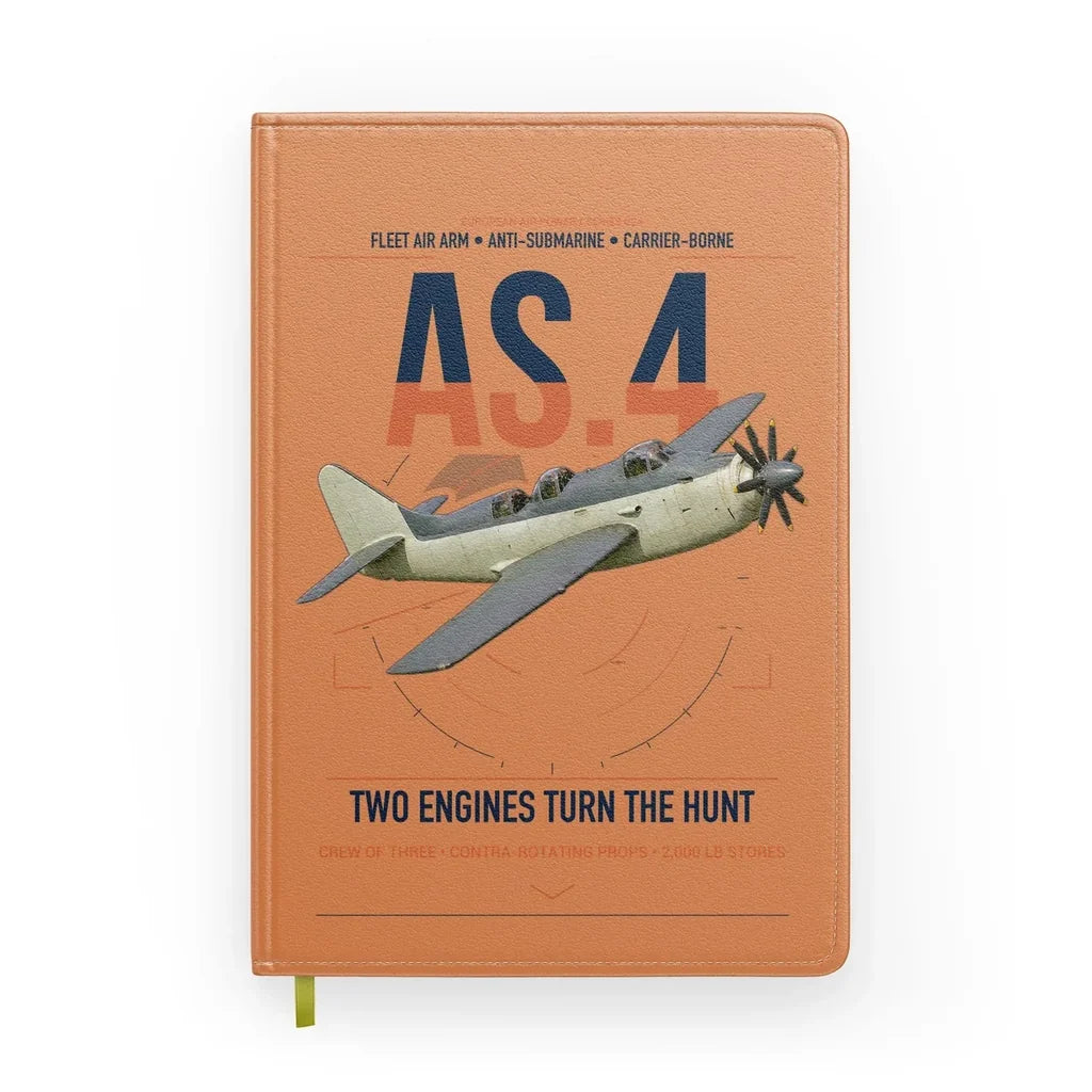 Fairey Gannet AS.4 design on orange notebook
