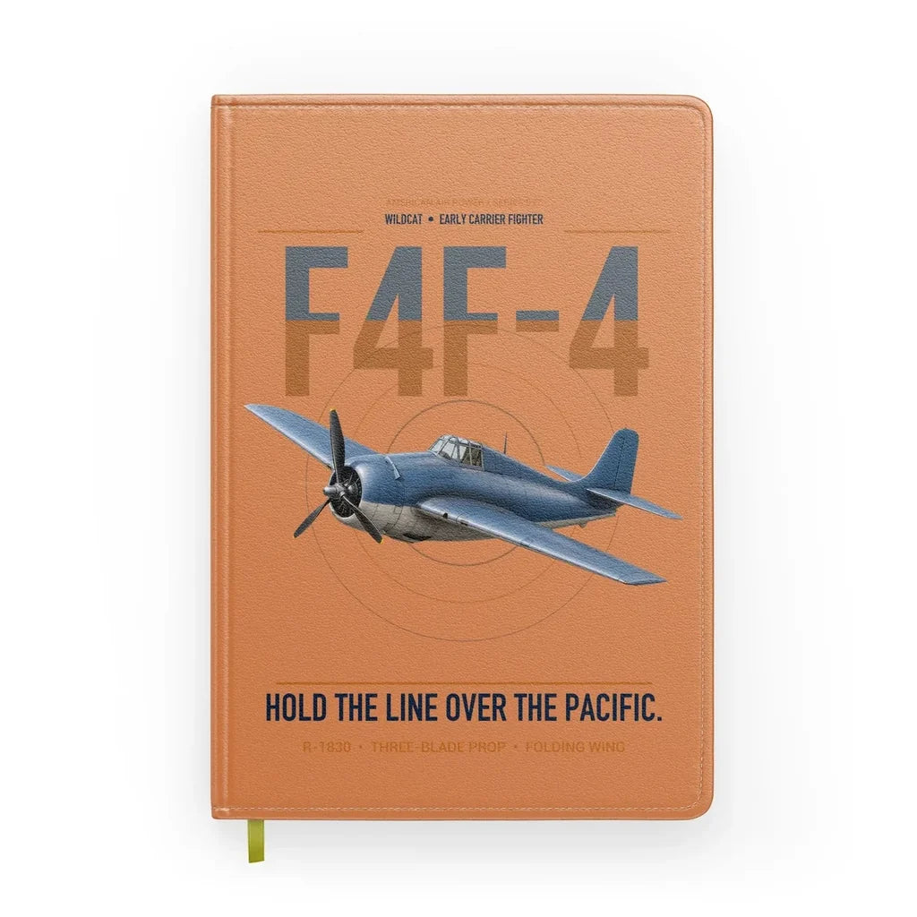 F4F-4 Wildcat design on orange notebook