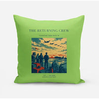 Thumbnail for VINTAGE G4519 - The Returning Crew - Designed Pillows design on lightgreen