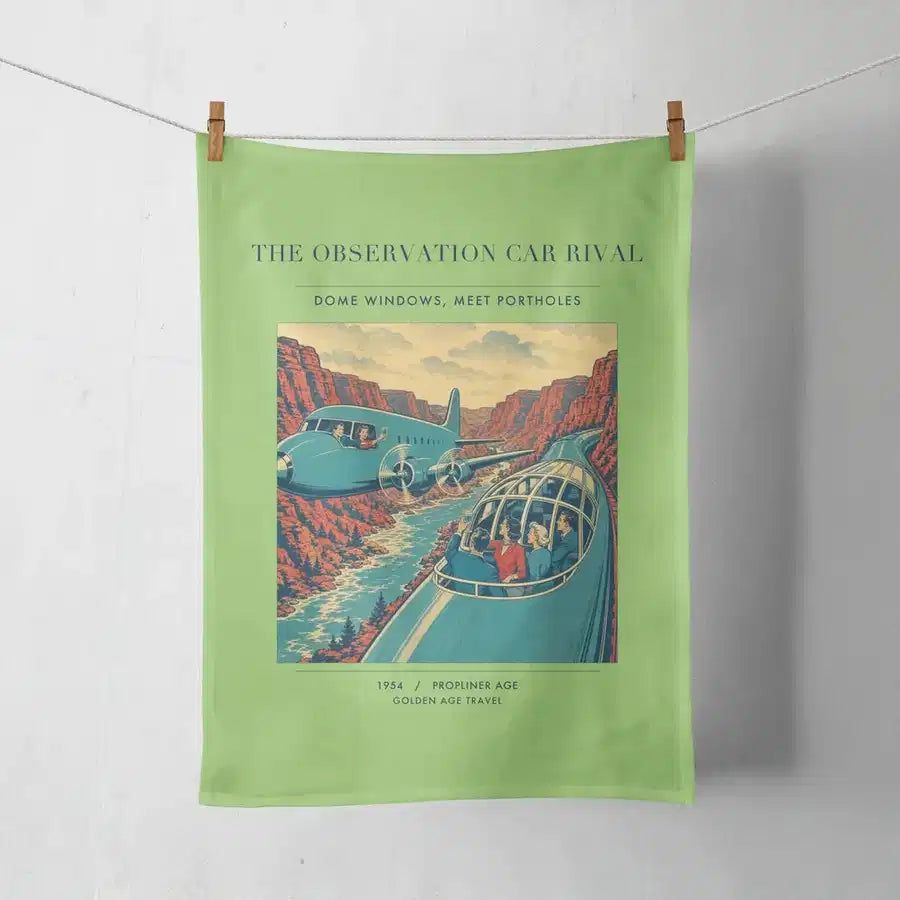 VINTAGE G4493 - The Observation Car Rival - Designed Towels design on lightgreen