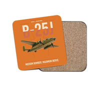 Thumbnail for B-25J Mitchell design on orange 1 piece coaster