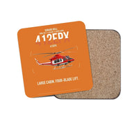 Thumbnail for SUBARU Bell 412EPX design on orange 1 piece coaster