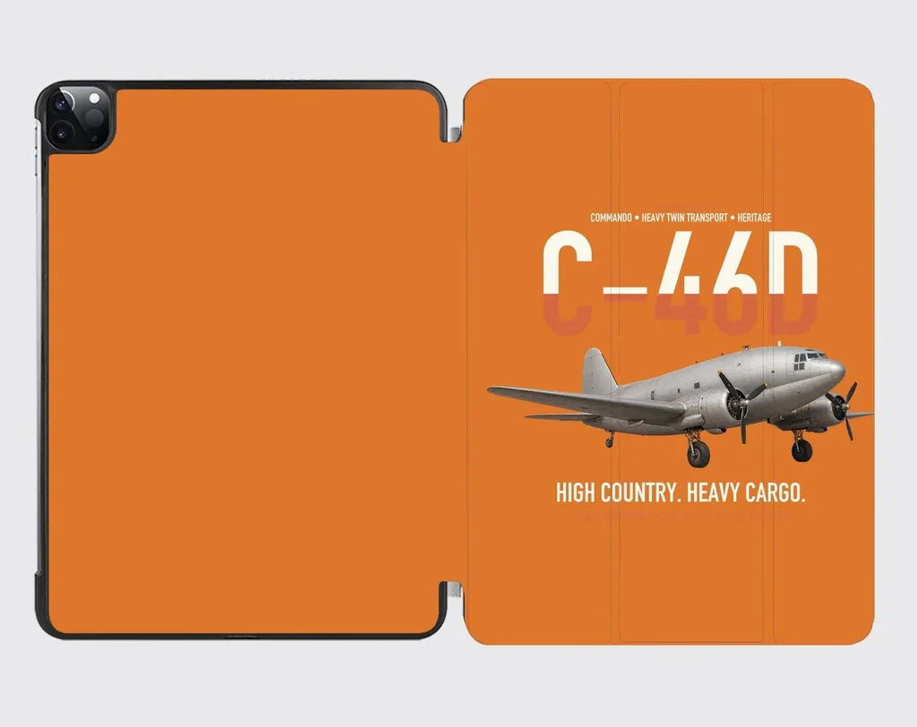C-46D Commando design on orange ipad tablet case