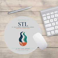 Thumbnail for St. Louis Lambert International Airport (STL) design on light gray round mouse pad