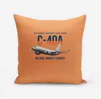 Thumbnail for C-40A Clipper Fleet Logistics Ready design on orange pillow