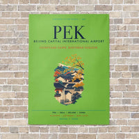 Thumbnail for Beijing Capital International Airport PEK vertical canvas print - no frame - light green background
