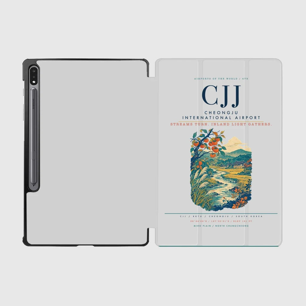 Cheongju International Airport (CJJ) design on light gray samsung tablet tablet case