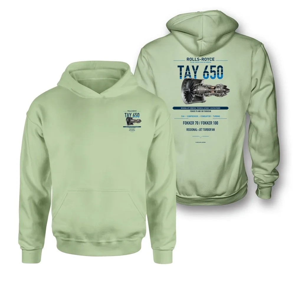 TAY 650 design on light green hoodie
