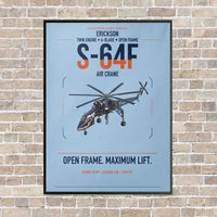 Thumbnail for Erickson S-64F Air Crane vertical canvas print - framed - light blue background