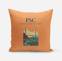 Thumbnail for Tri-Cities Airport (PSC) design on orange pillow