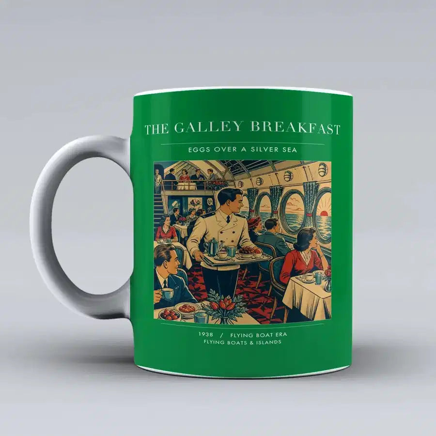 VINTAGE G4184 - The Galley Breakfast - Ceramic Mug design on green