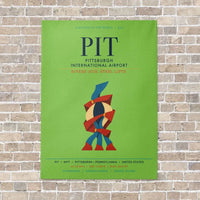 Thumbnail for Pittsburgh International Airport PIT vertical canvas print - no frame - light green background