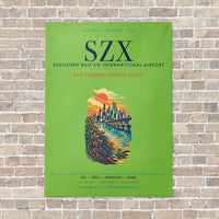 Thumbnail for Shenzhen Bao'an International Airport SZX vertical canvas print - no frame - light green background