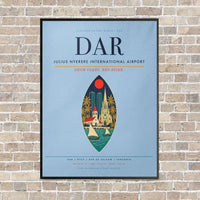 Thumbnail for Julius Nyerere International Airport DAR vertical canvas print - framed - light blue background