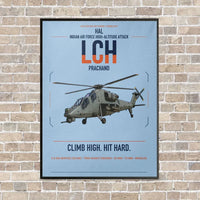 Thumbnail for HAL LCH Prachand vertical canvas print - framed - light blue background