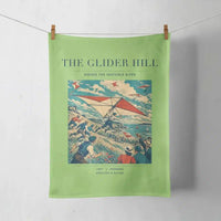 Thumbnail for VINTAGE G4013 - The Glider Hill - Designed Towels design on lightgreen
