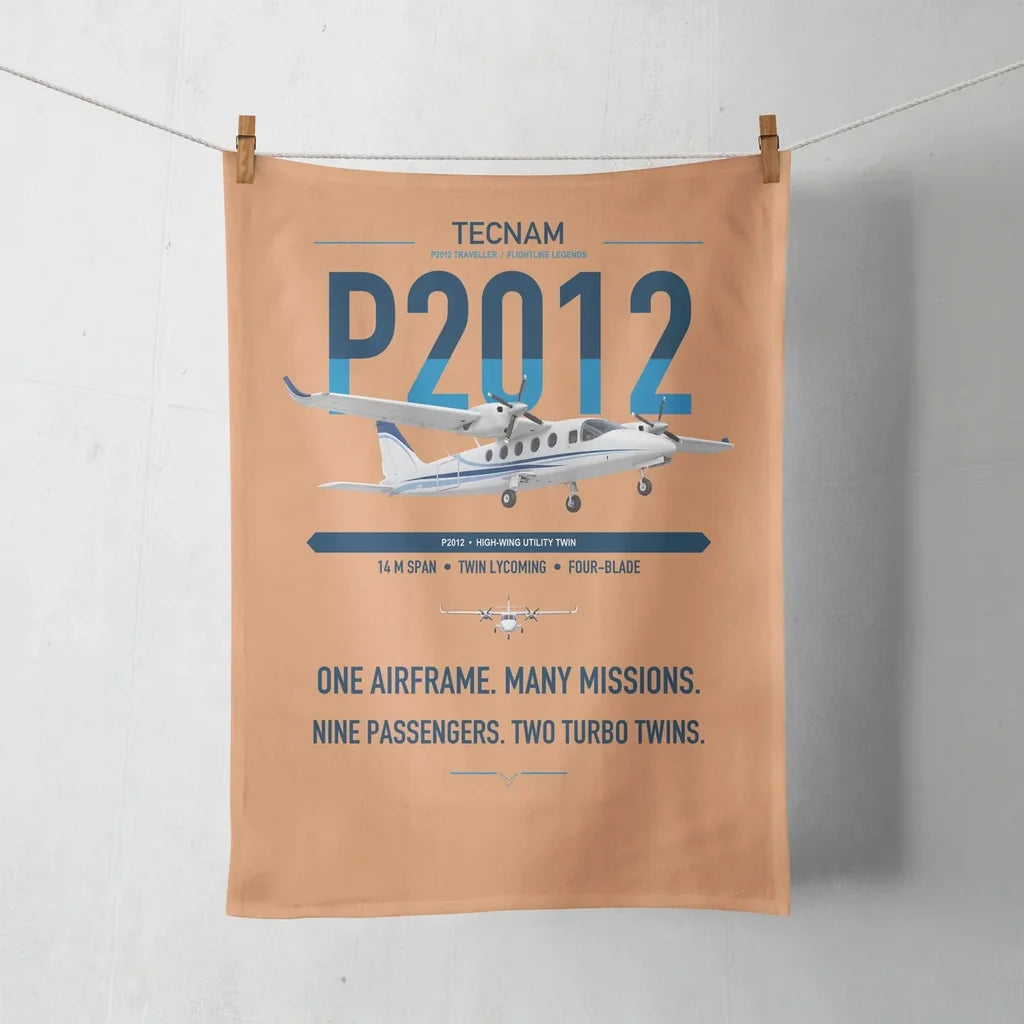 Tecnam P2012 Traveller design on orange towel