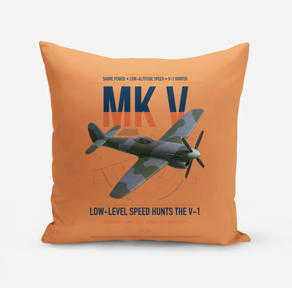 Hawker Tempest Mk V design on orange pillow